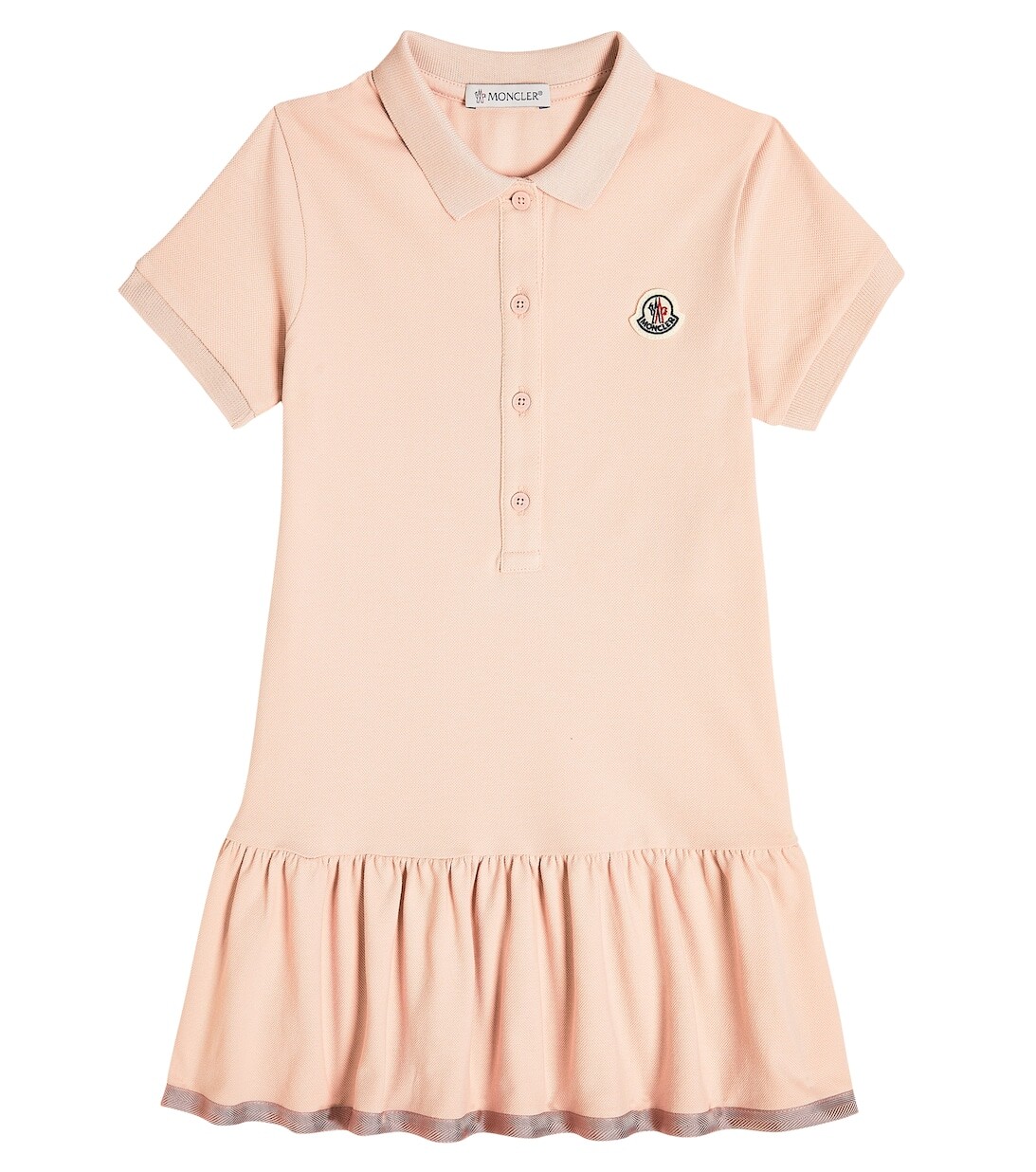 

Платье-поло из смесового хлопка Moncler Enfant, белый