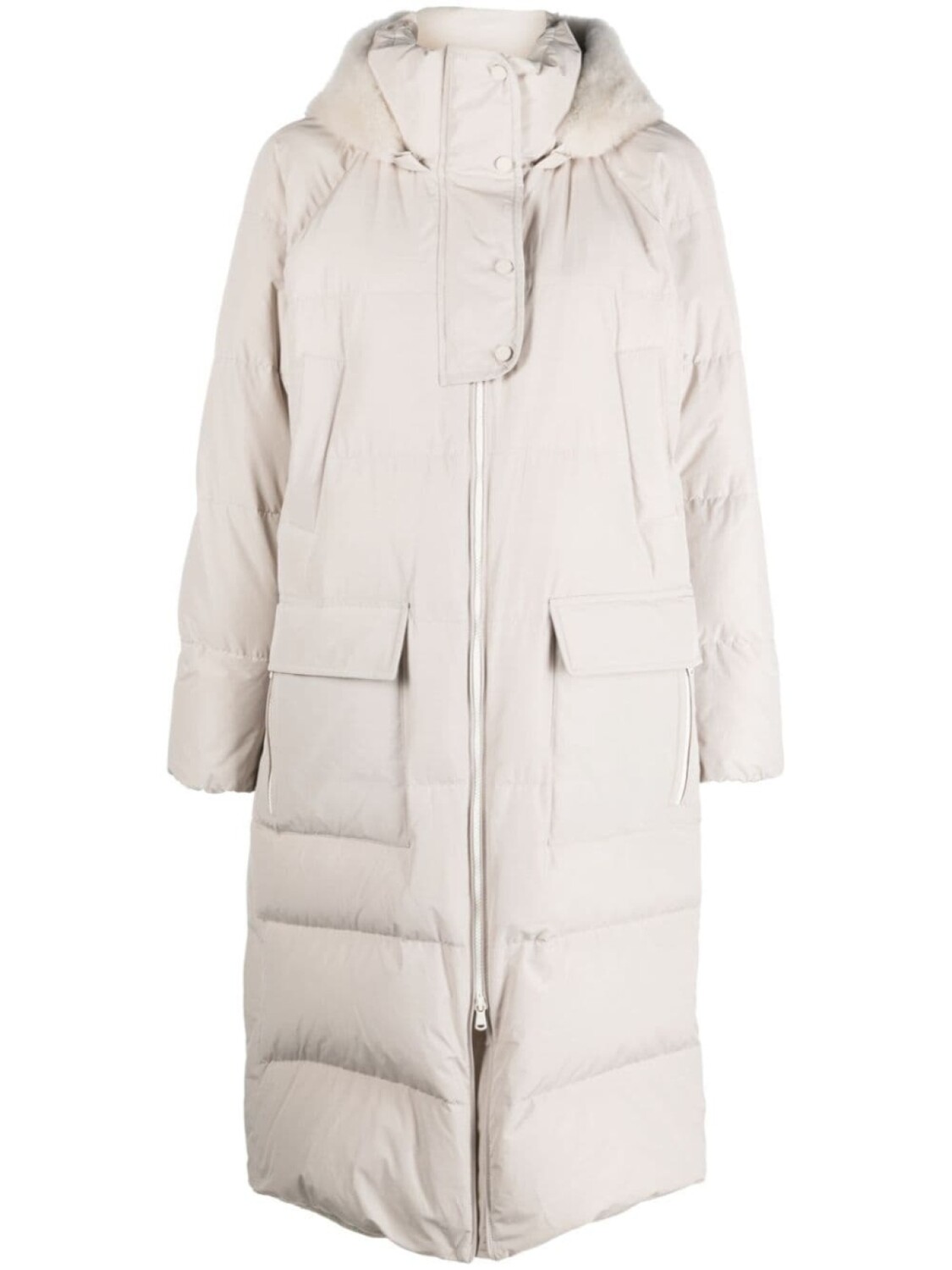 

Brunello Cucinelli пуховик с капюшоном, нейтральный цвет