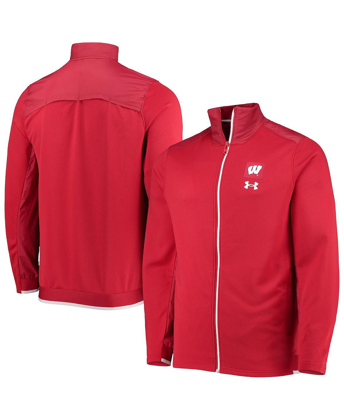 Мужская красная куртка wisconsin badgers 2021 sideline command с молнией во всю длину Under Armour, красный - фото