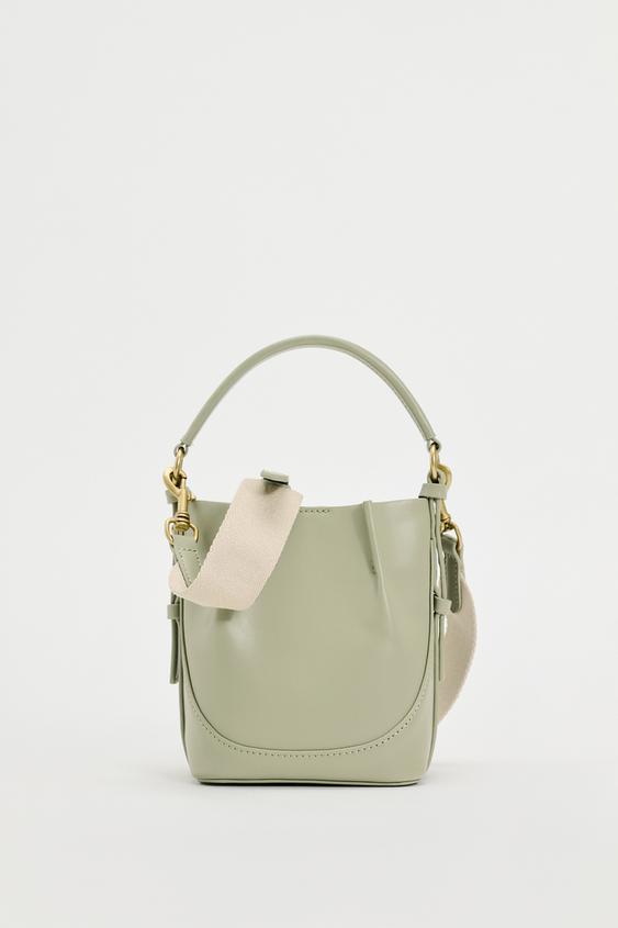 сумка zara beaded mini bucket золотой Сумка Zara Mini Bucket, зеленый