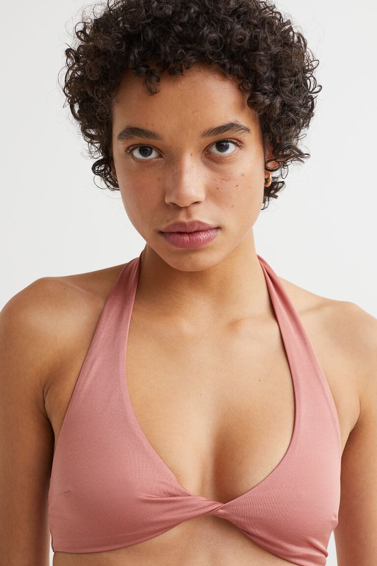 

Стеганый топ бикини H&M, античный розовый