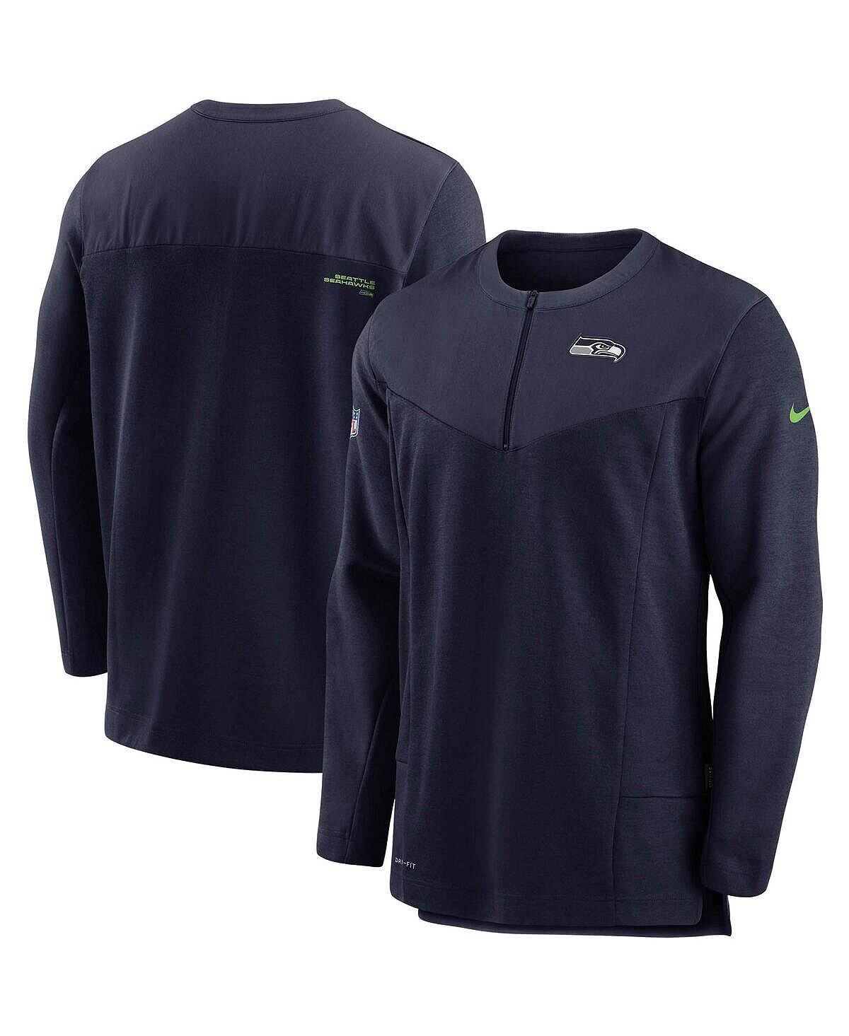 

Мужская темно-синяя куртка для колледжа seattle seahawks sideline с полумолнией uv performance Nike, синий