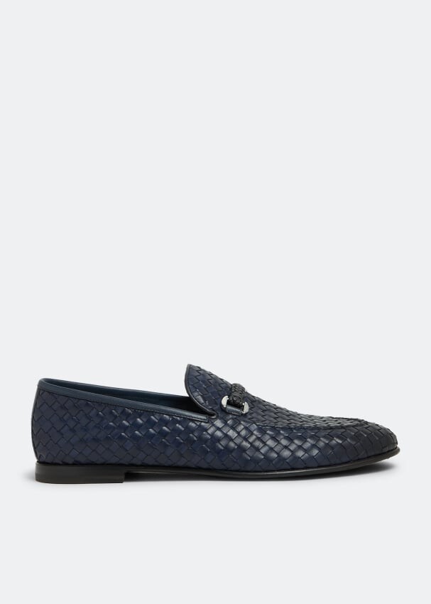 

Лоферы BARRETT Leather woven loafers, синий