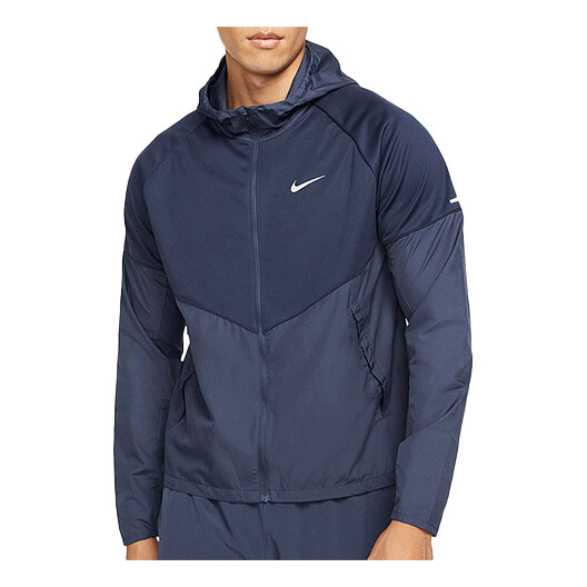 

Куртка Men's Nike Nk TF Turf Rpl Miler Hooded Cardigan Zipper Windproof Navy Blue, Синий