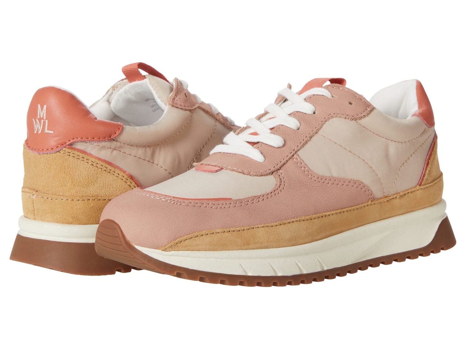 

Кроссовки Madewell, Kickoff Trainer Sneakers in Recycled Nylon and Pink Nubuck
