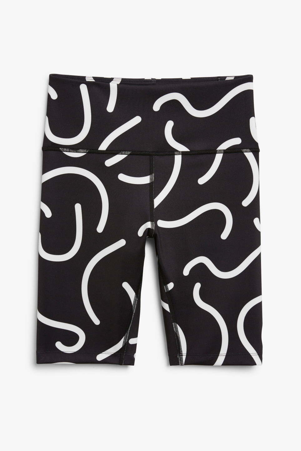 

Велосипедки Monki с принтом Doodle, черный/белый