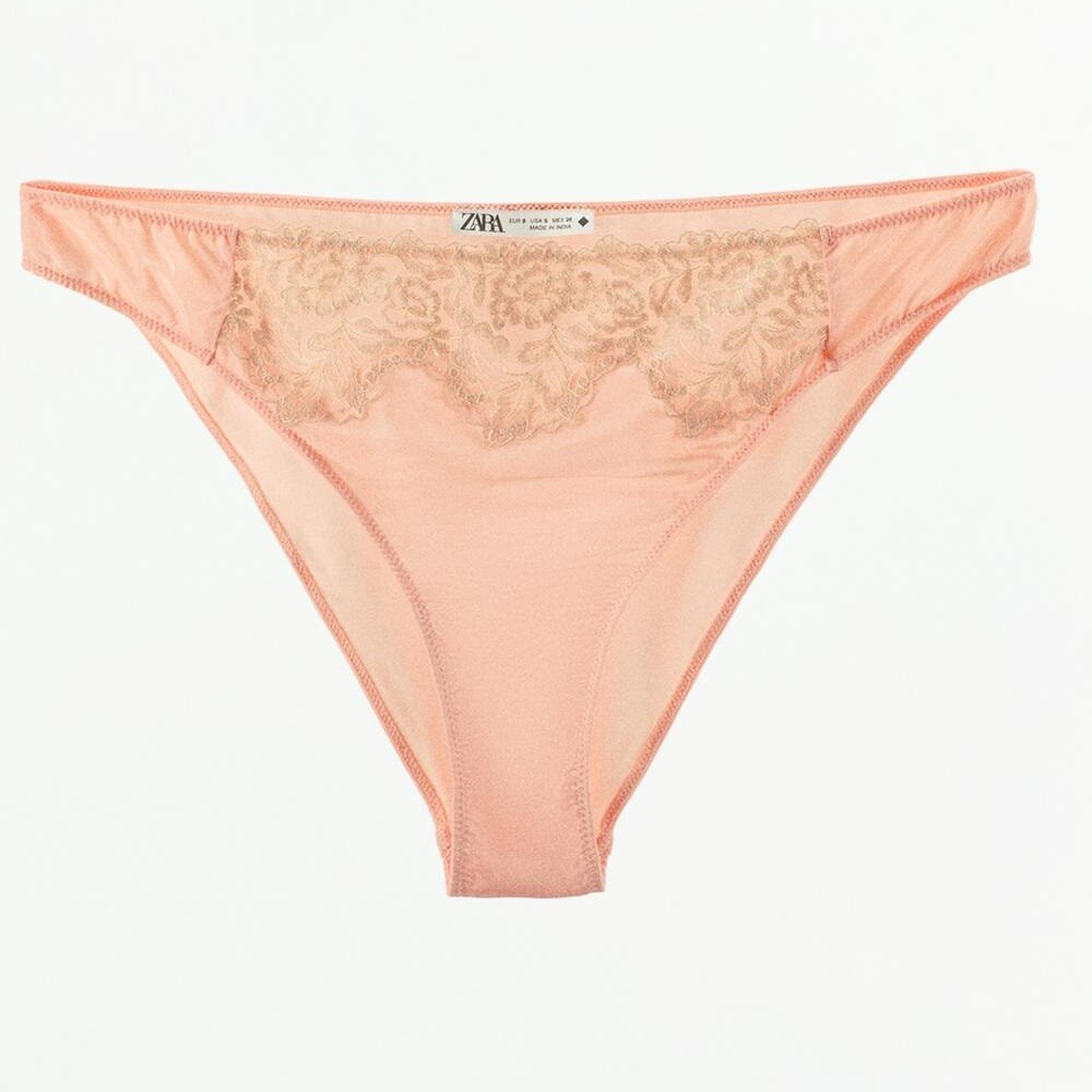 

Трусы Zara Satin Lace Classic, светло-оранжевый