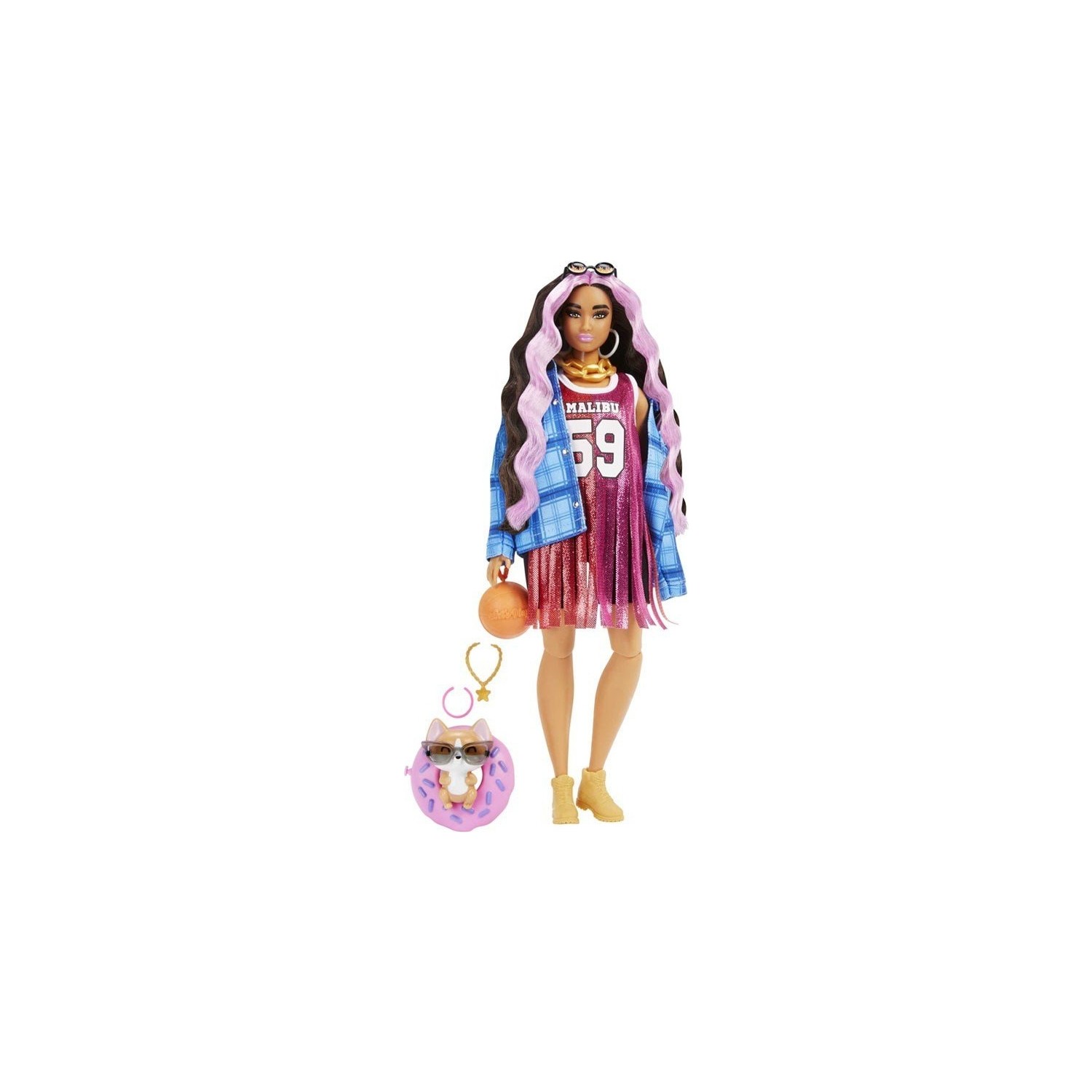 Кукла Barbie Extra Baby в клетчатой куртке кукла barbie в клетчатой куртке hdj46