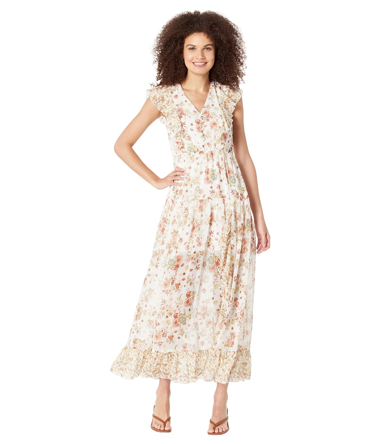 

Платье Miss Me, Floral Ruffle Maxi Dress