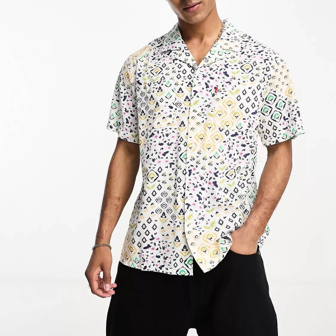 

Рубашка Levi's Sunset Camp Short Sleeve, мультиколор