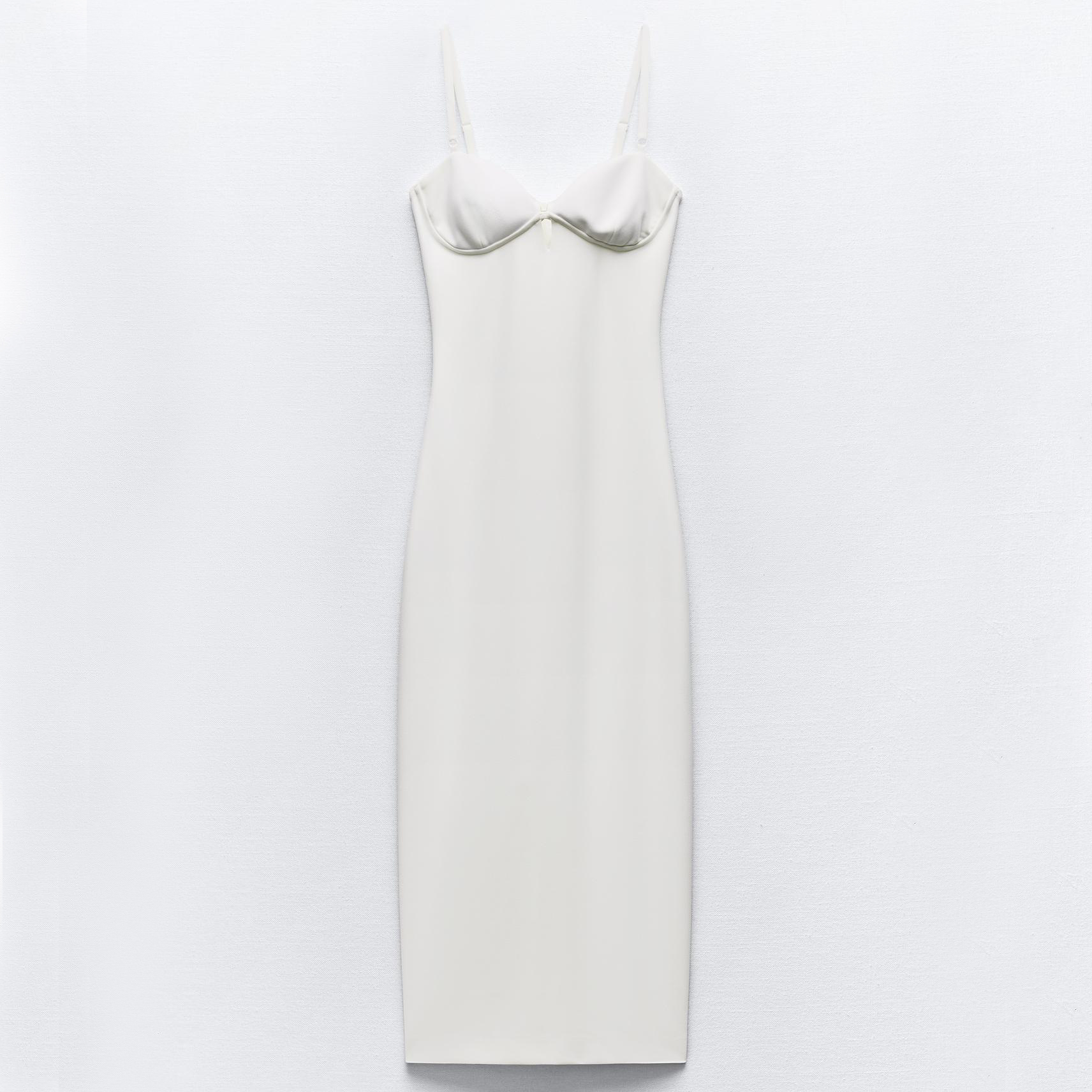 Платье Zara Strappy Midi, белый