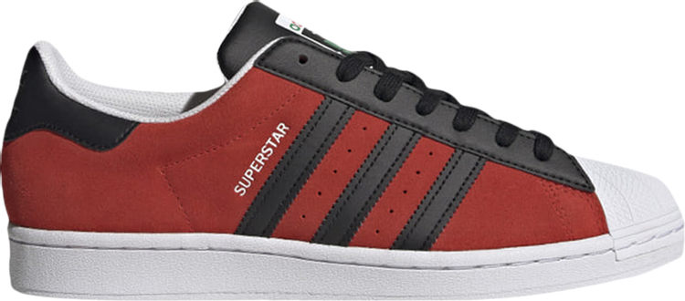 All red superstar shoes best sale