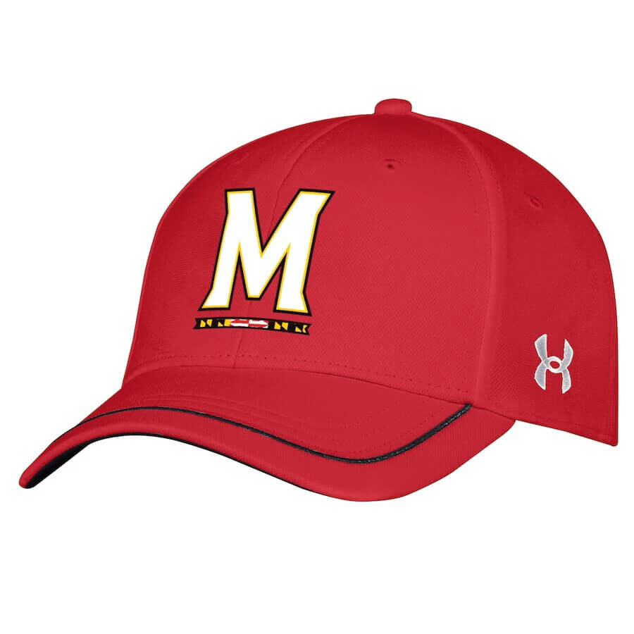 

Бейсболка Under Armour Maryland Terrapins Iso-Chill Blitzing Accent Flex, красный/белый/черный