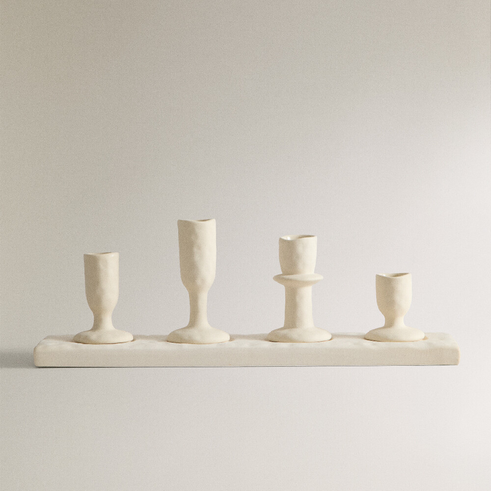 

Подсвечник Zara Home Irregular Stoneware, светло-коричневый/светло-серый