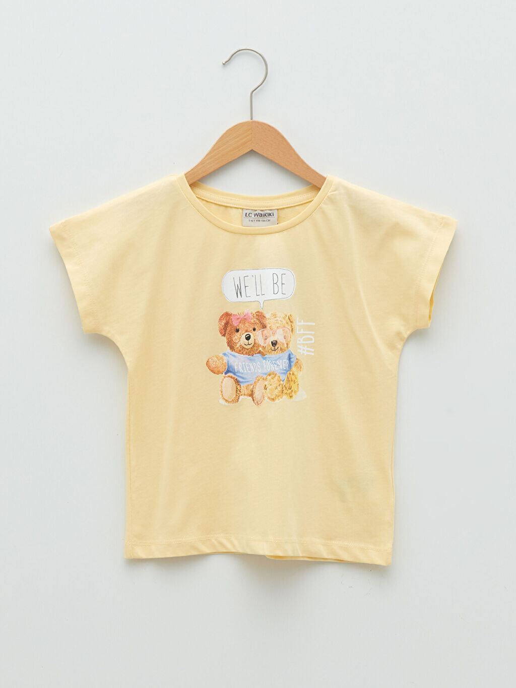 

Футболка с коротким рукавом для девочек с круглым вырезом и принтом LCW Kids