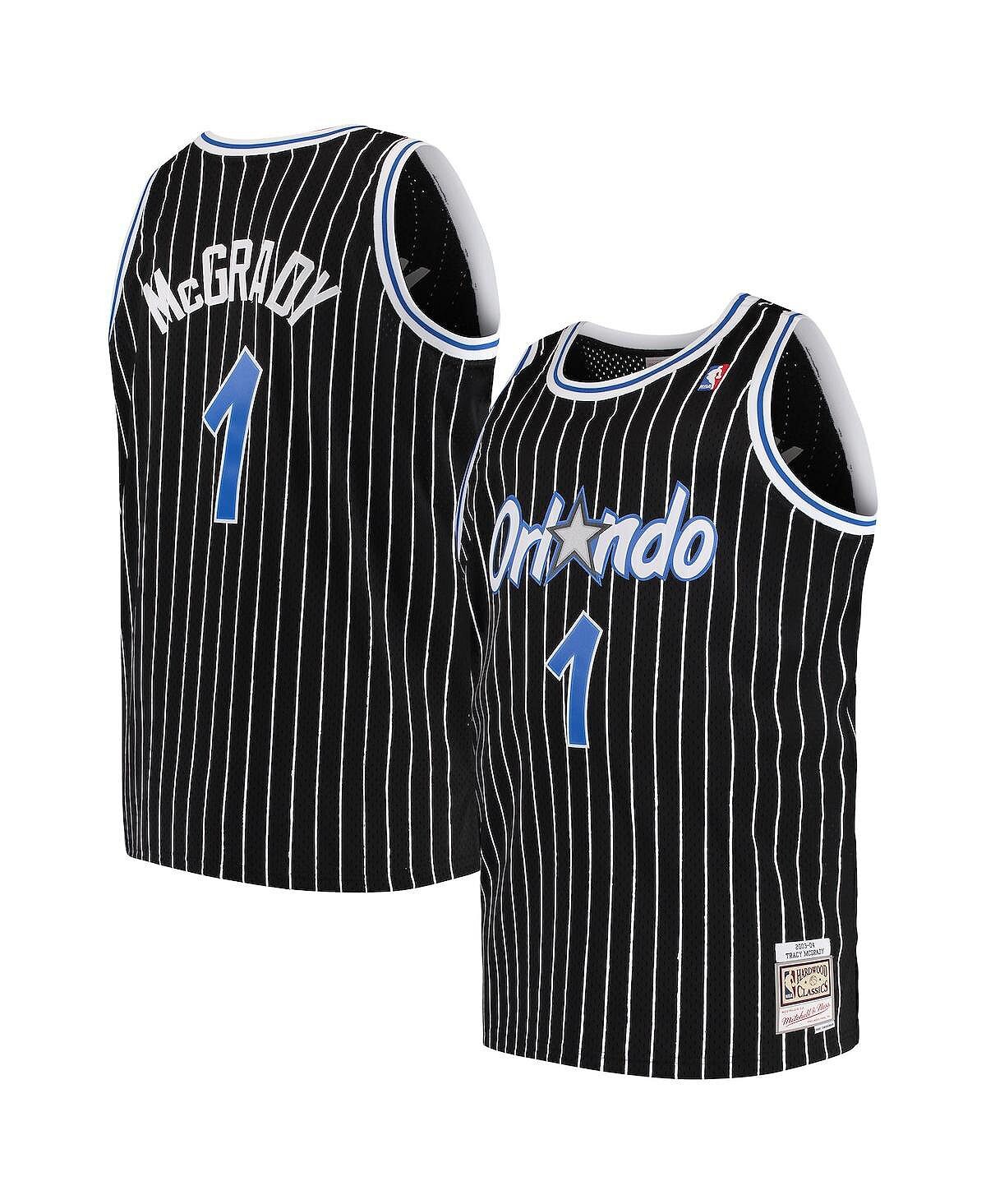 

Мужская футболка tracy mcgrady black orlando magic big and tall hardwood classics swingman jersey Mitchell & Ness, черный