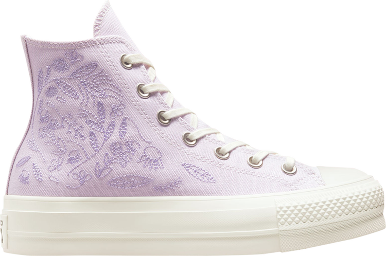 

Кроссовки Converse Wmns Chuck Taylor All Star Lift Platform High Embroidered Floral - Pale Amethyst, фиолетовый