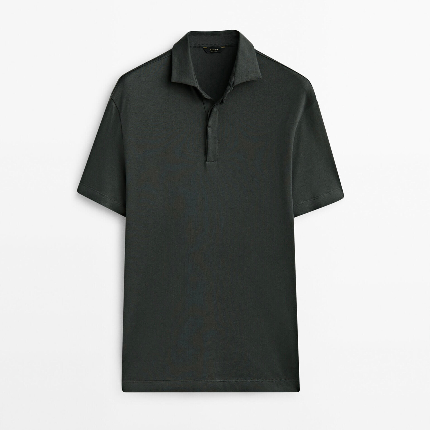 

Поло Massimo Dutti Short Sleeve Gassed Cotton, темно-зеленый