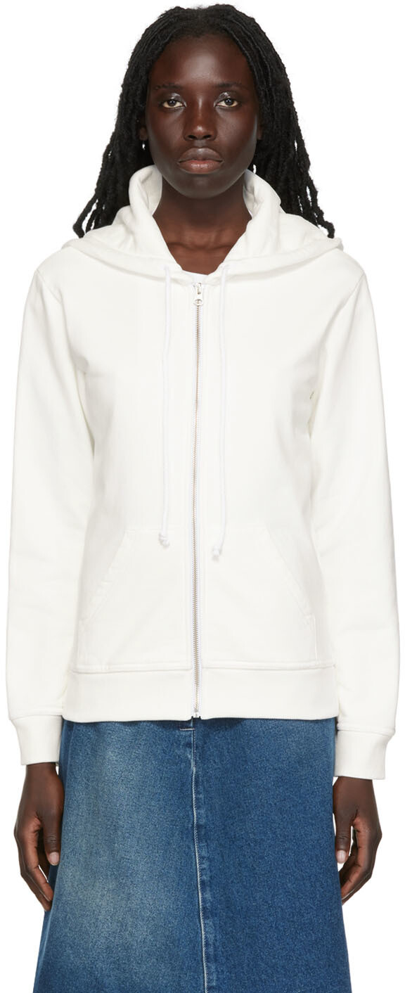 

Белая хлопковая толстовка с капюшоном MM6 Maison Margiela, Белый