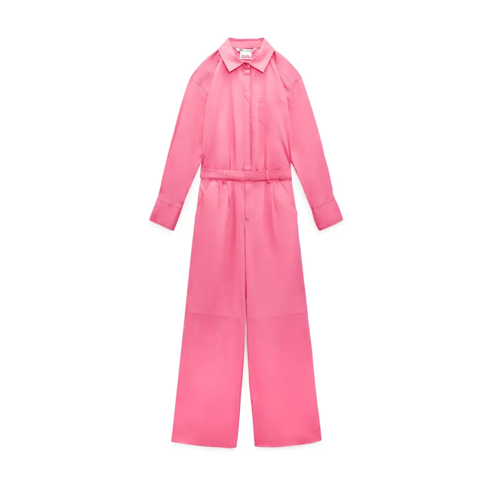 

Комбинезон Zara Barbie The Movie Warner Bros. Shirt-style, светло-розовый