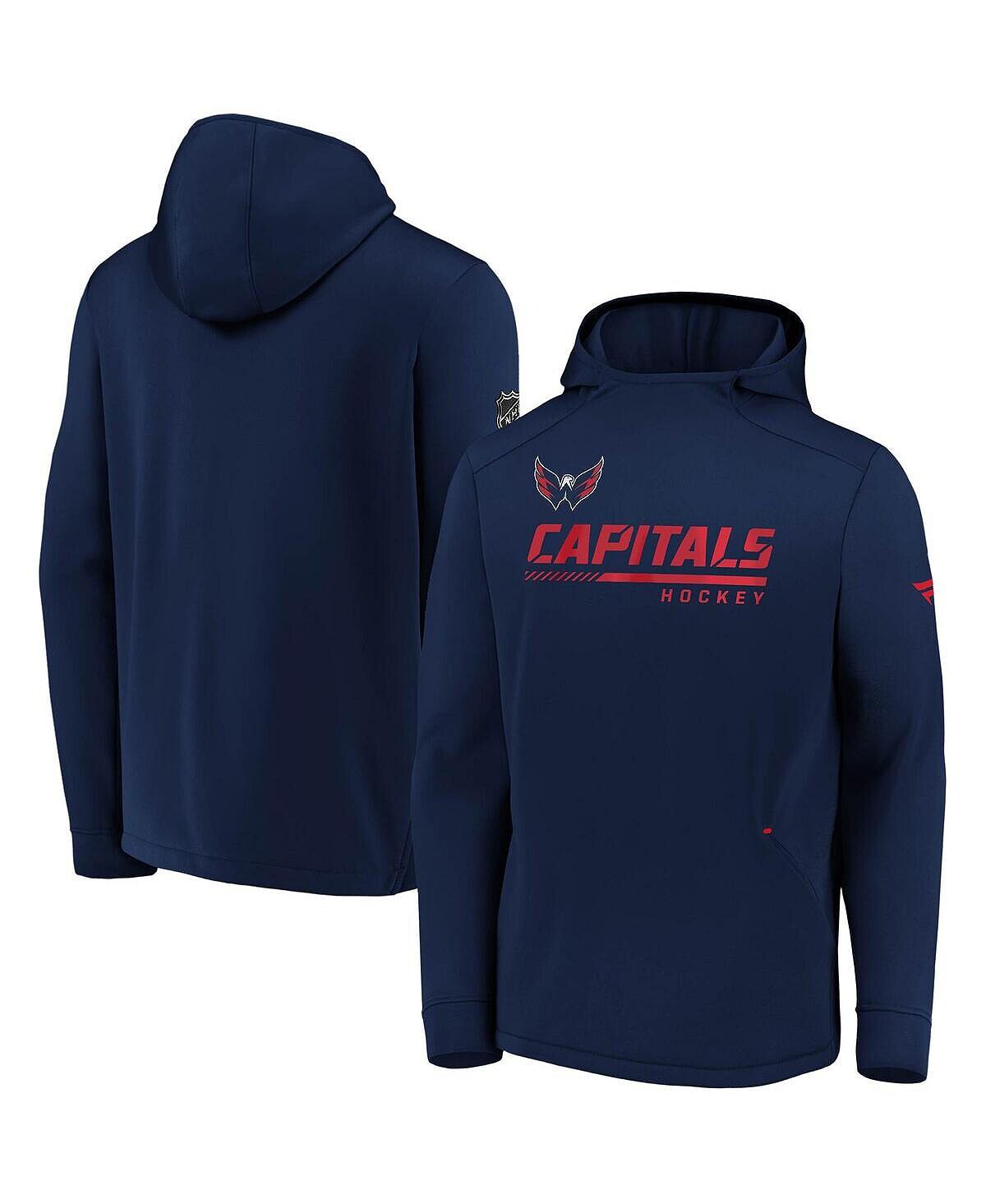 

Мужская фирменная темно-синяя толстовка с капюшоном washington capitals authentic pro locker room Fanatics, синий