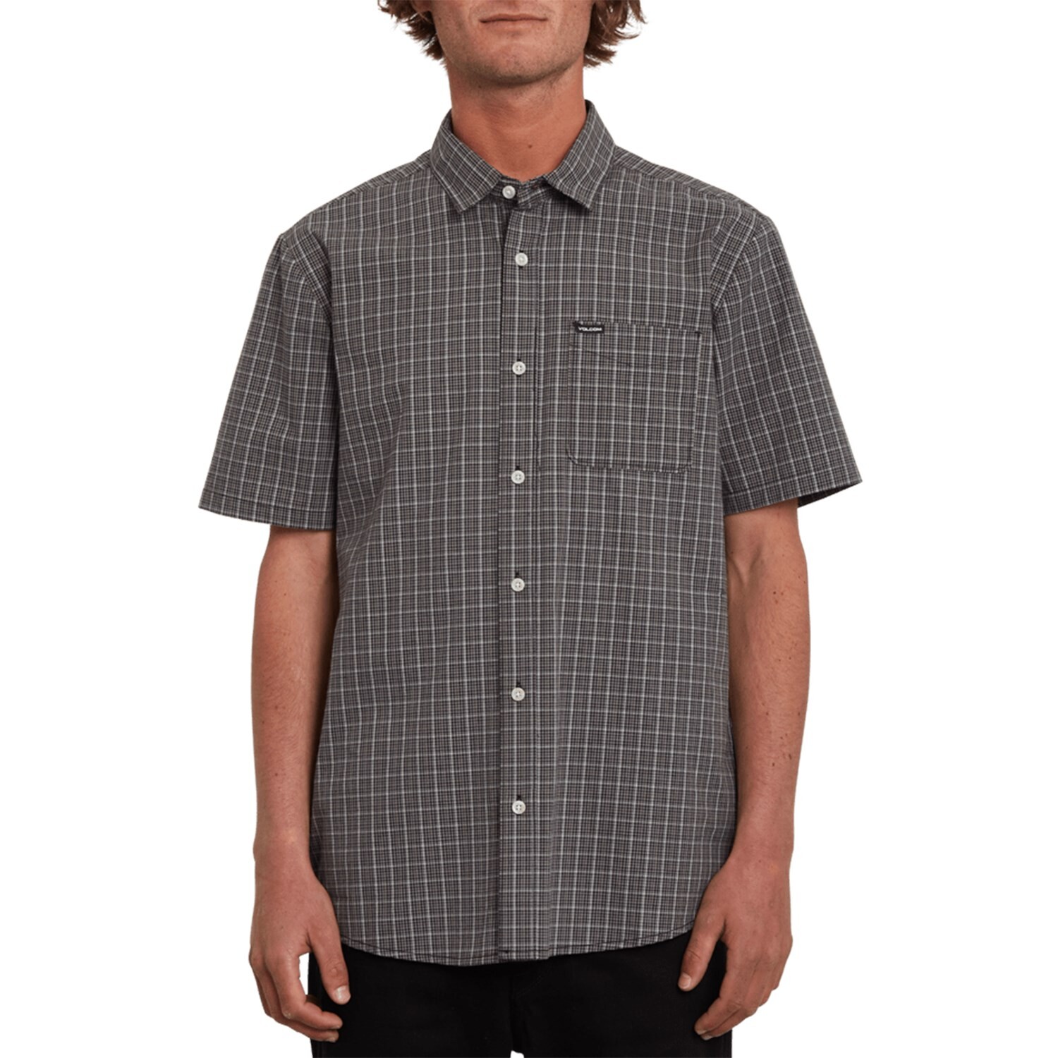 

Рубашка в клетку Volcom в клетку, черный