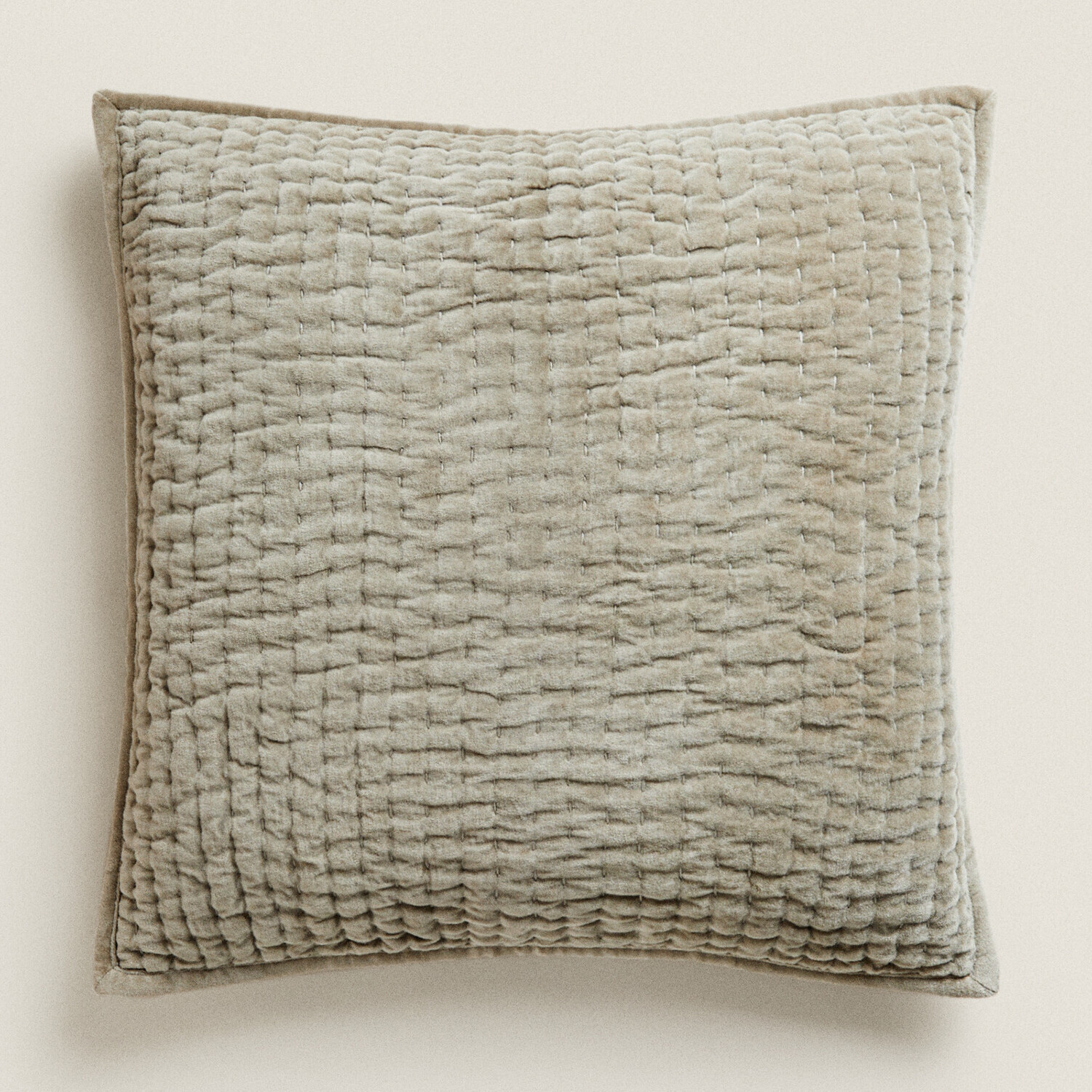 

Чехол для подушки Zara Home Velvet, бежево-серый