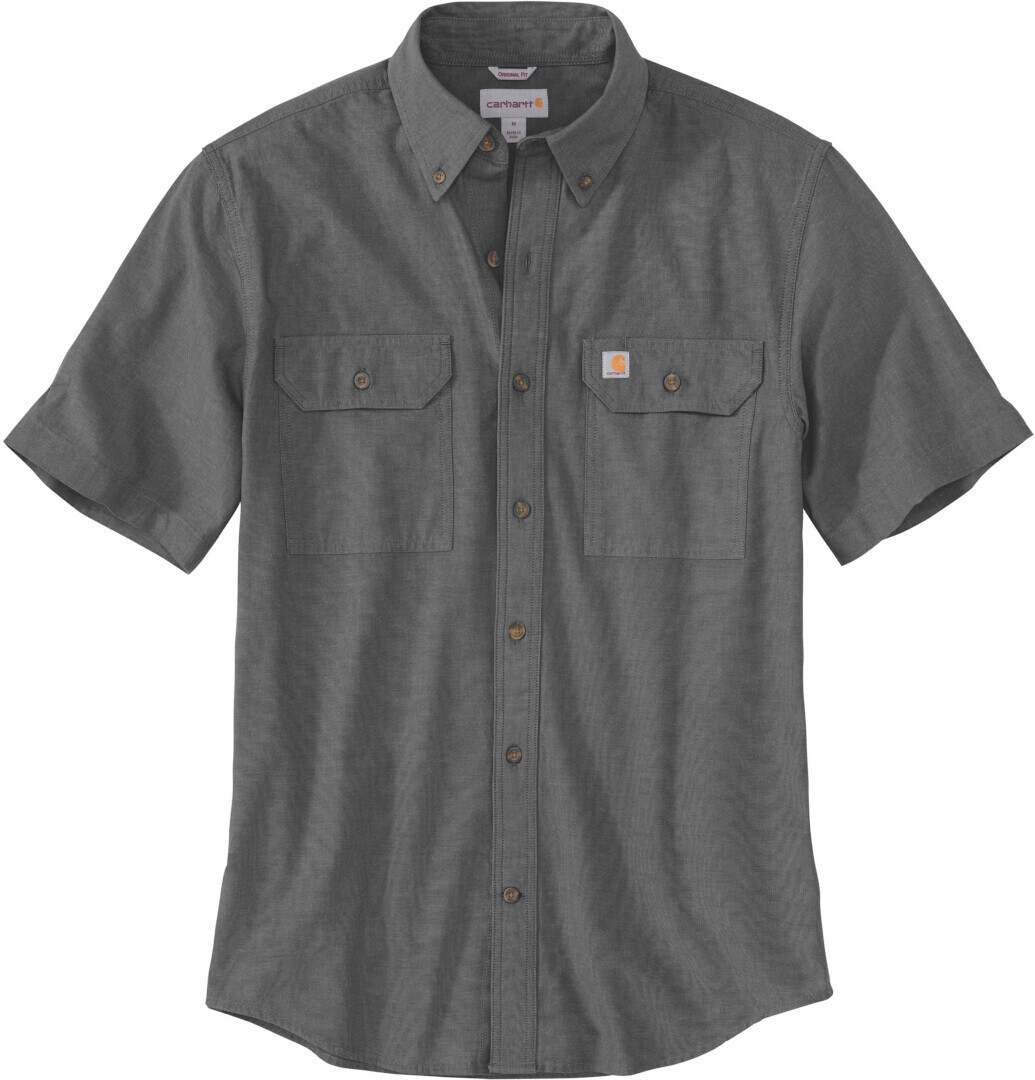 

Рубашка с коротким рукавом Carhartt Loose Fit Midweight Chambray, темно-серый