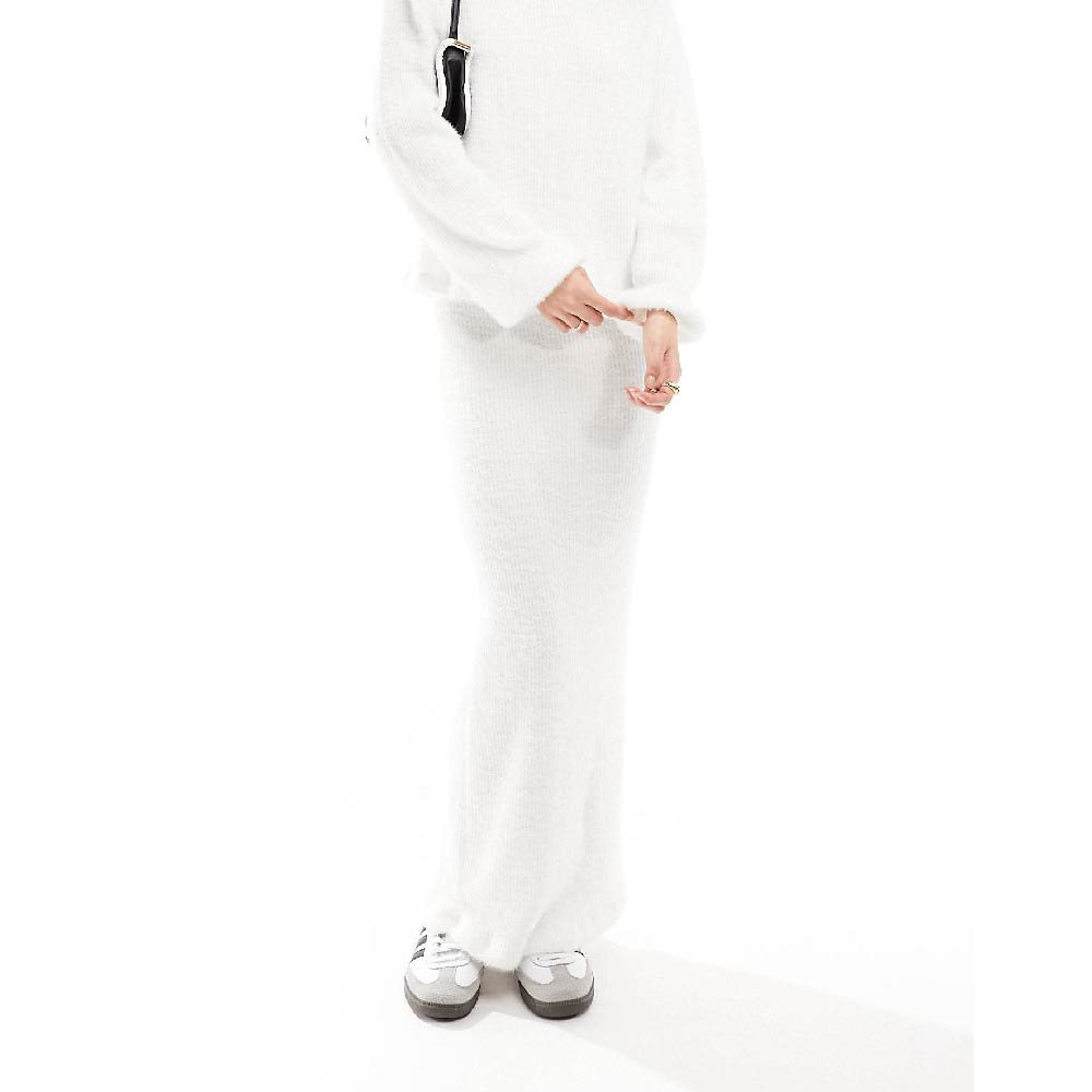 Юбка Asos Design Fluffy Maxi, серо-белый женская юбка 2022 модная бежевая комбинированная юбка