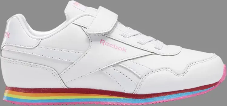 

Кроссовки royal classic jog 3 1v little kid 'rainbow' Reebok, белый