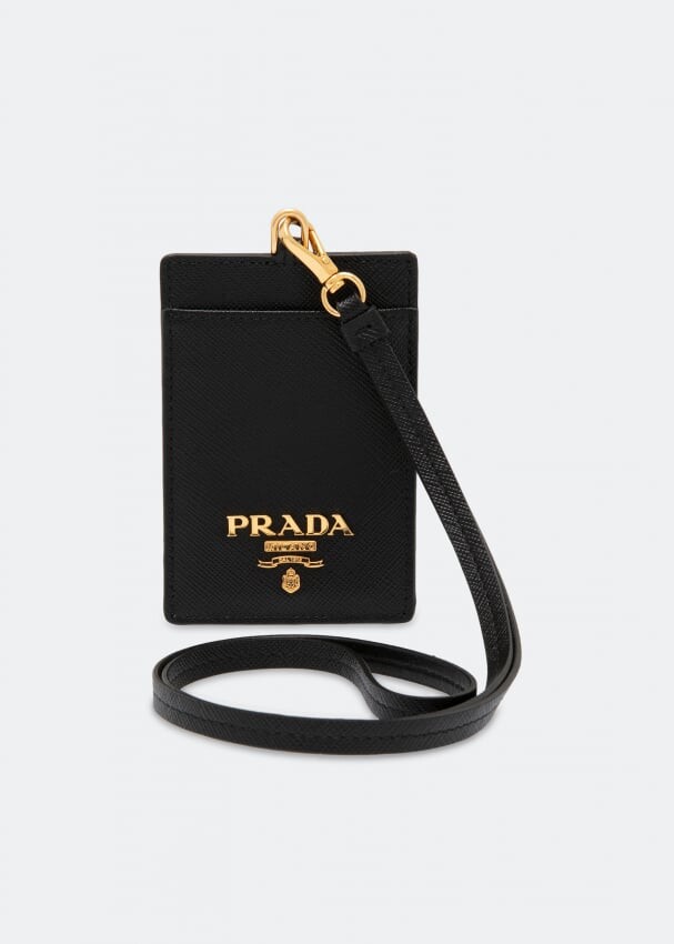 

Сумка PRADA Leather badge holder, черный