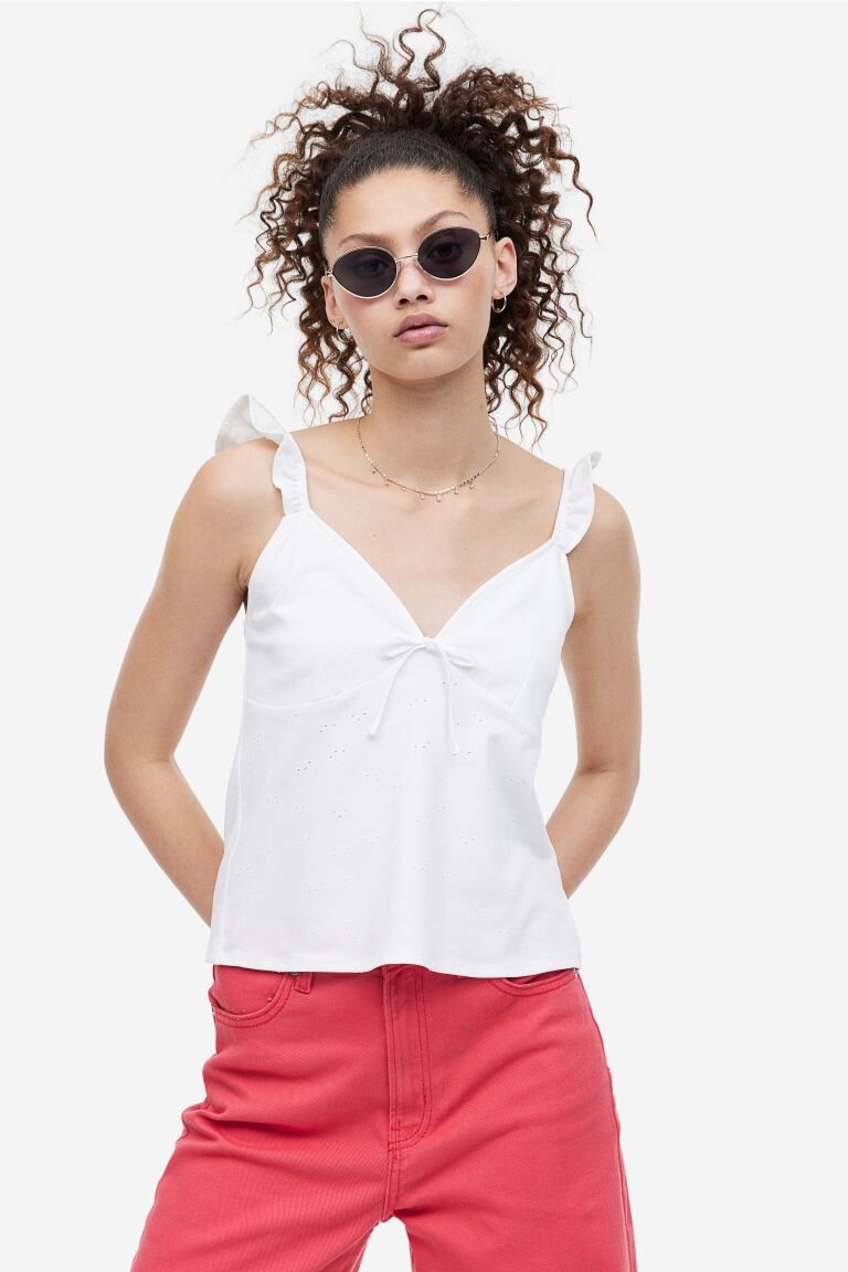 

Топ из джерси с завязками H&M, белый
