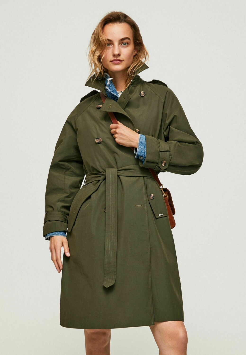 

Тренч Pepe Jeans, зеленый