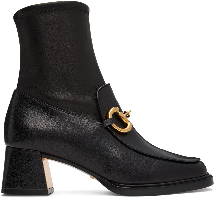 

Черные сапоги с конским узлом Gucci, Черный