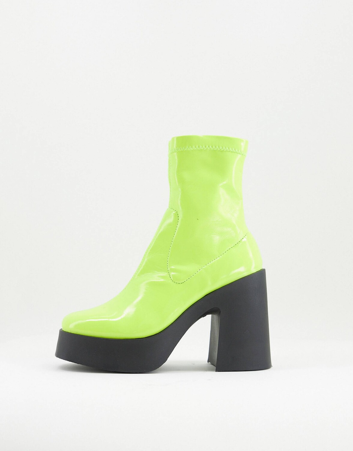 

Неоново-зеленые сапоги на высоком каблуке ASOS DESIGN Elsie