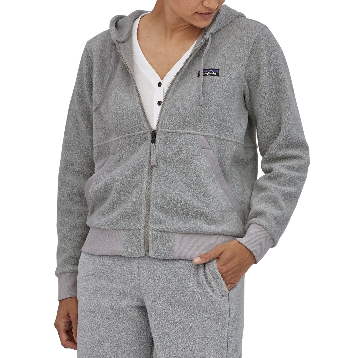 

Толстовка Patagonia с капюшоном из овечьей шерсти, серый