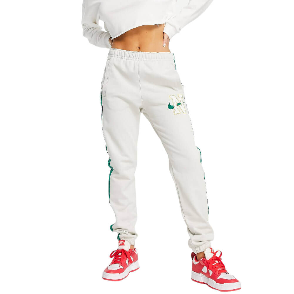 

Спортивные брюки Nike Unisex Retro Collegiate Cuffed, белый/зеленый