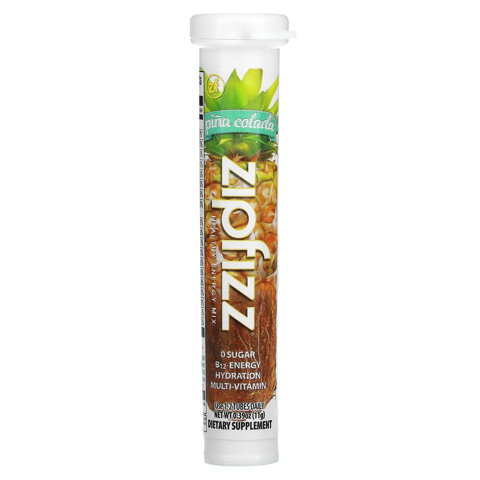 Zipfizz Healthy Energy с витамином B12 пина колада, 20 тюбиков - фото 2. Zi...