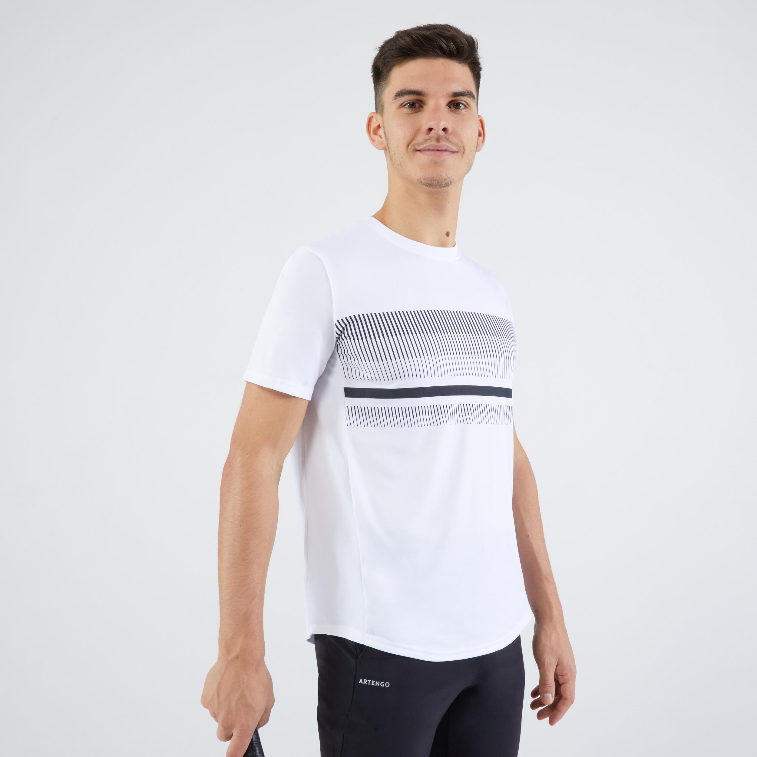 цена Мужская теннисная футболка с коротким рукавом - Essential темно-синяя ARTENGO, темно-синий