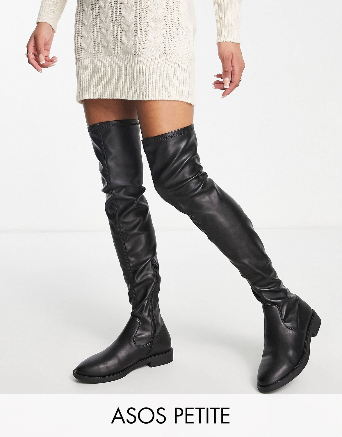 

Черные ботфорты ASOS DESIGN Petite Kalani, Черный