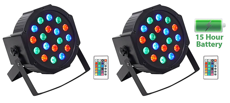 (2) Rockville BATTERY PAR 50 Аккумуляторная светодиодная подсветка DMX DJ Club Wash Up + пульт дистанционного управления (2) BATTERY PAR 50 цена и фото