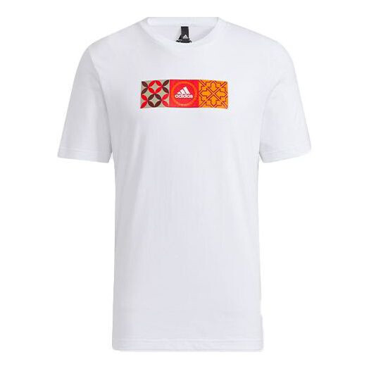 

Футболка Adidas Cny Gfx Tee limited Logo Printing Sports Round Neck Short Sleeve White, Белый