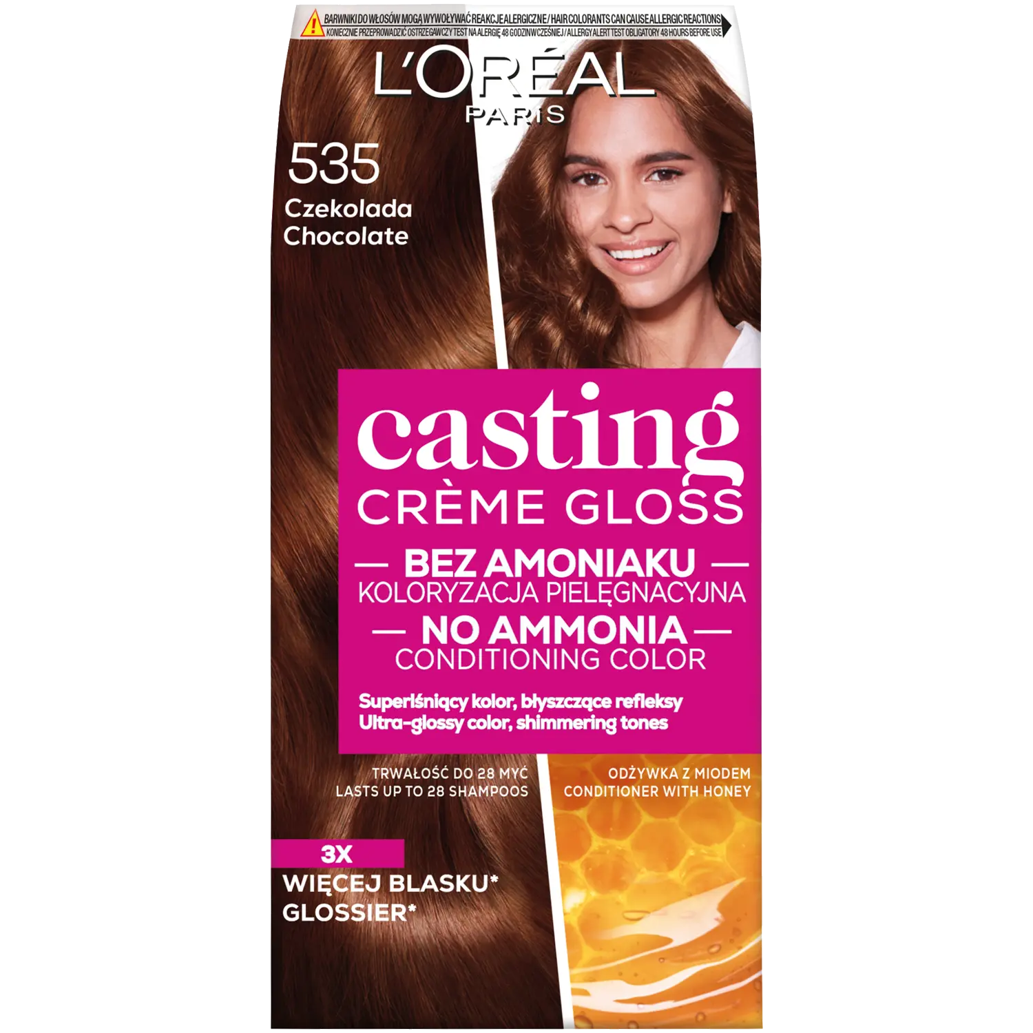 

L'Oréal Paris Casting Crème Gloss краска для волос 535 шоколад, 1 упаковка