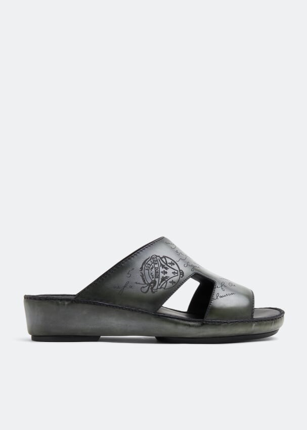 

Сандалии BERLUTI Dubai leather sandals, зеленый