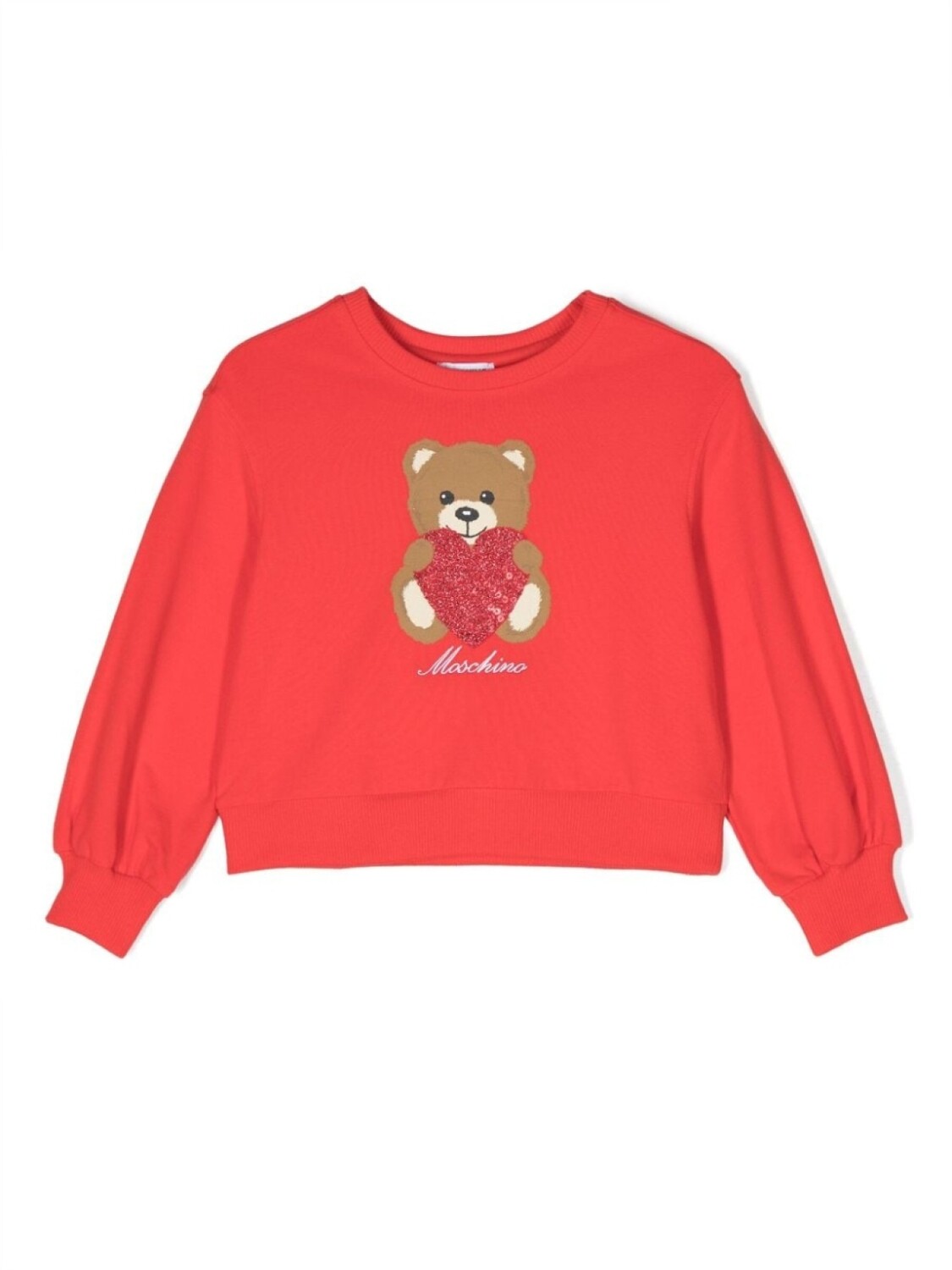 

Moschino Kids толстовка в рубчик с принтом Teddy Bear, красный