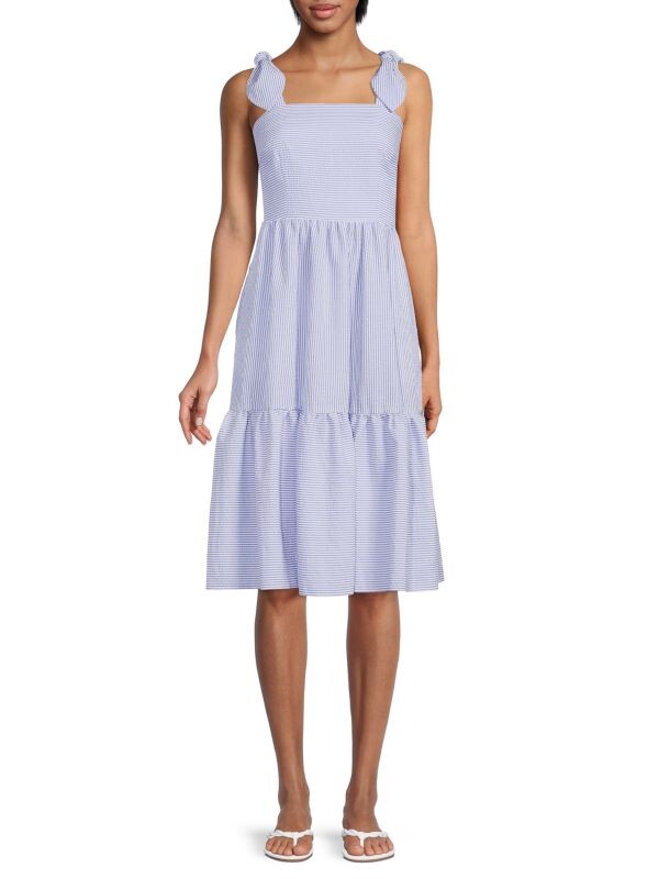 

Многоярусное платье в полоску Vince Camuto Blue