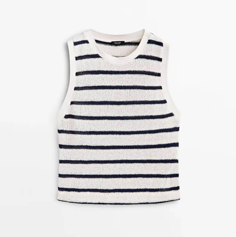 

Топ Massimo Dutti Textured, светло-бежевый