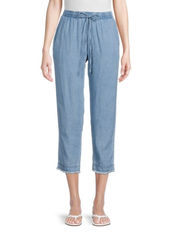 

Укороченные джинсовые брюки с высокой посадкой 1822 Denim Nadine, Синий