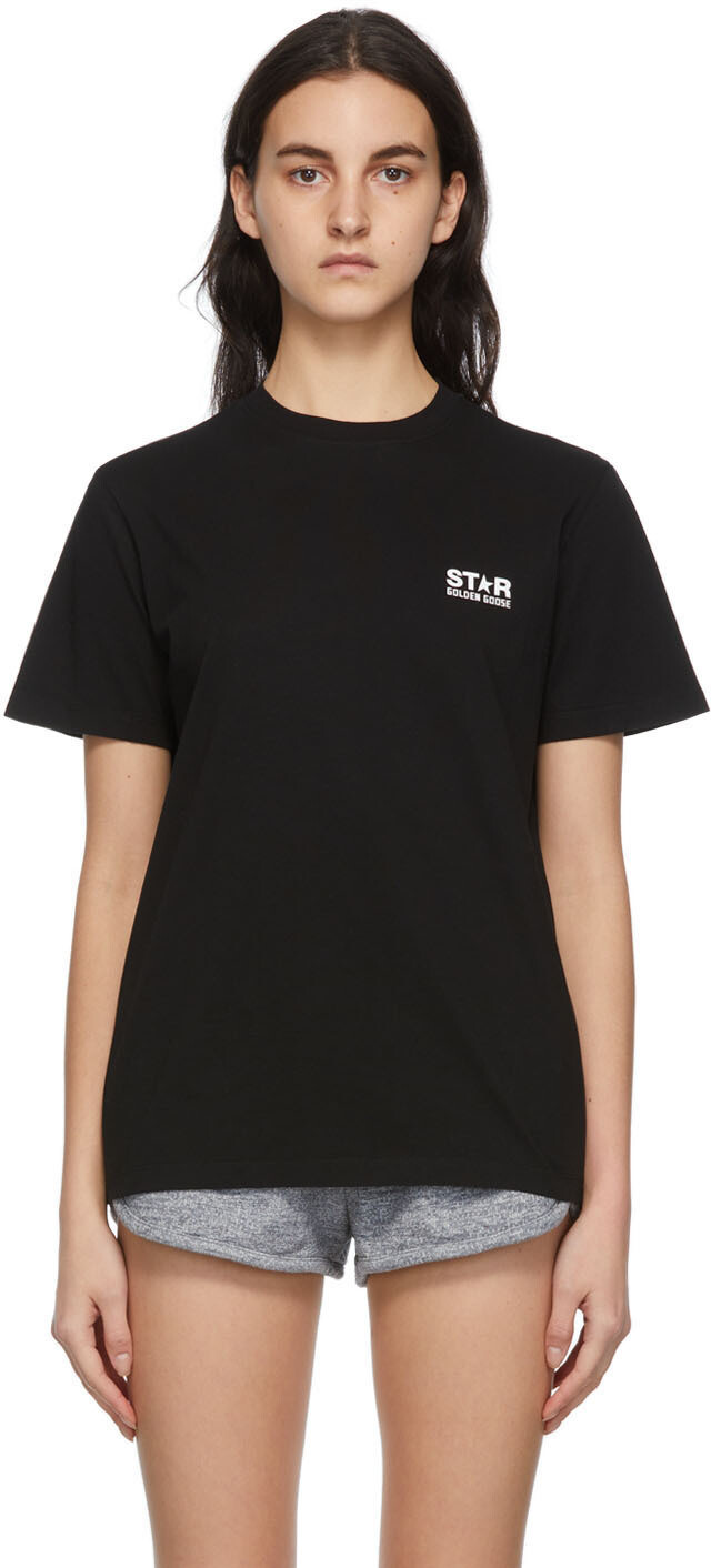 

Черная футболка с логотипом Star Golden Goose, Черный