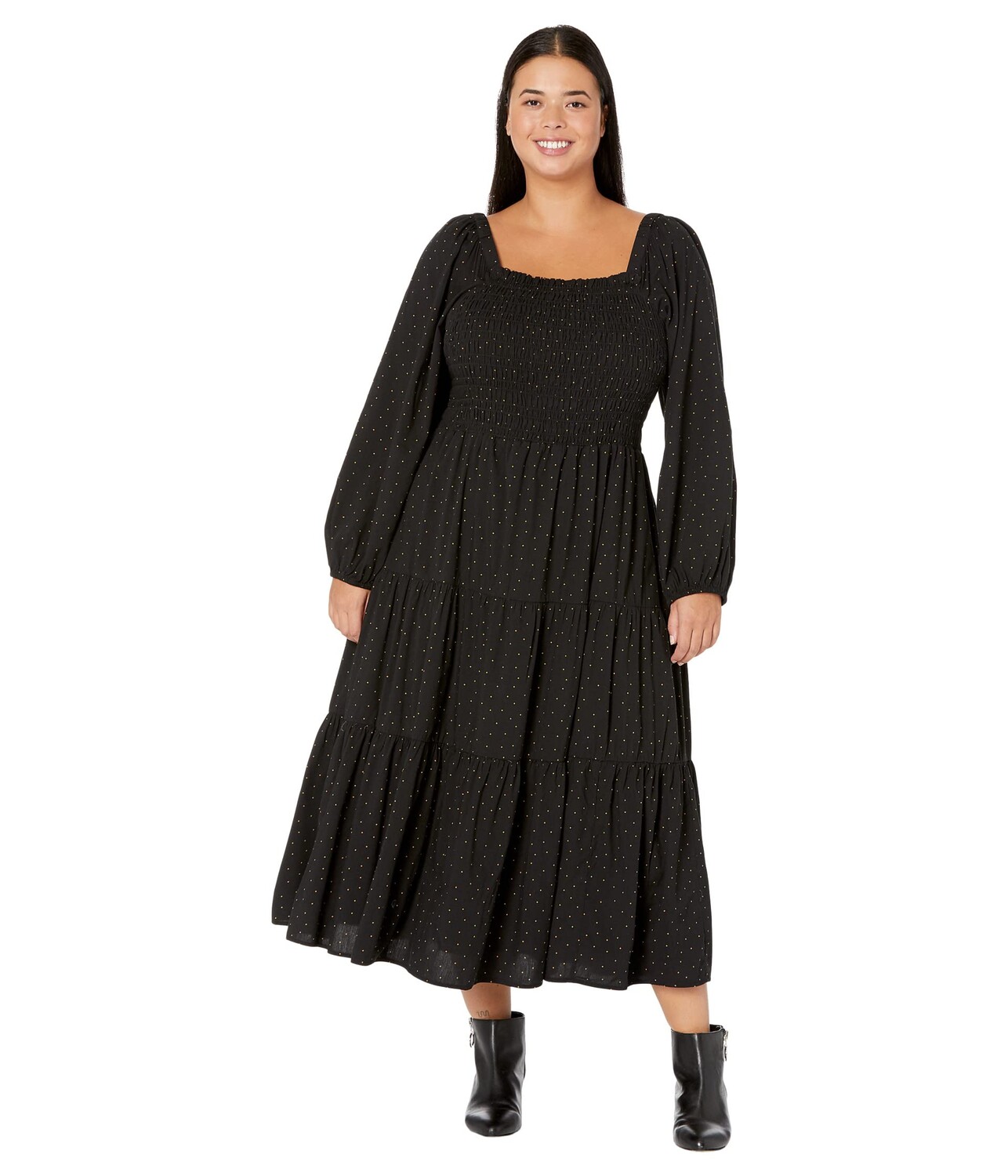 

Платье Madewell, Plus Lucie Tiered Midi Dress in Dot